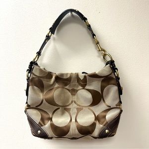 EUC COACH signature canvas CC logo hobo bag
